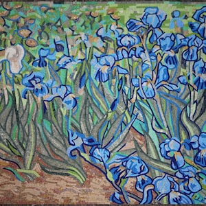 Mosaic Artwork Reproduction - Irises