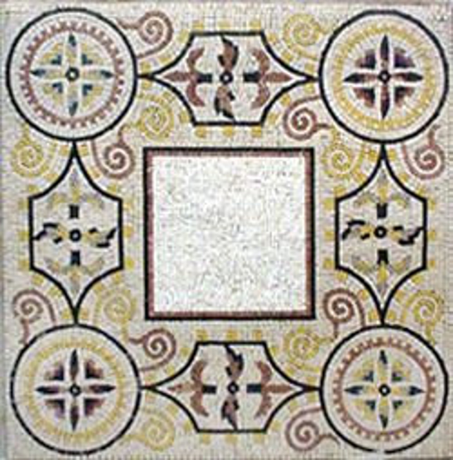 Geometric Marble Mosaic Stone Art Tile Etsy