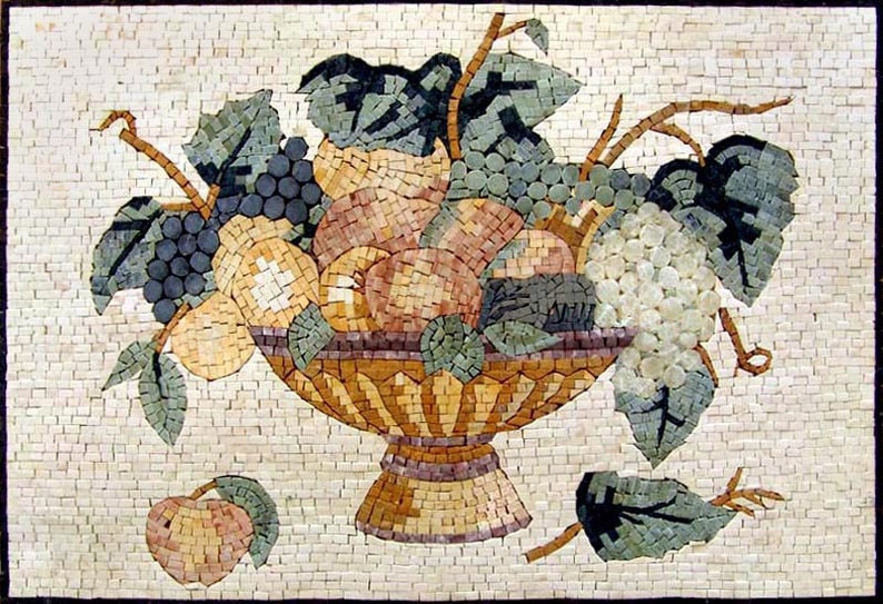 Foglie Fruit Bowl Mosaic Art image 1