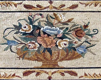 Die Antike Mosaik Blumenvase