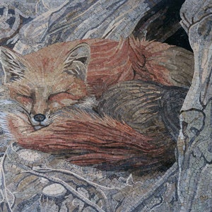Animal Mosaic Art - Sleepy Foxy