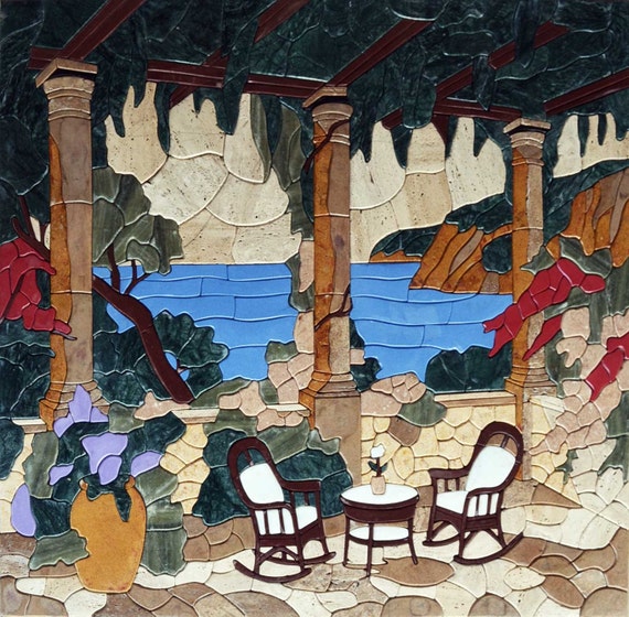 Terrasse Ansicht Mosaik Kunst