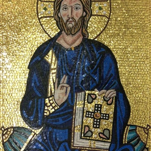 Mosaic Christ On Throne - Religious Art