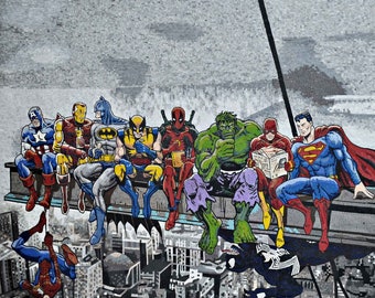 Superheroes Wall Art For Kids Room Mosaic Art For Children Bedroom Superman Decor For Wall Batman Mosaic Art Decoration