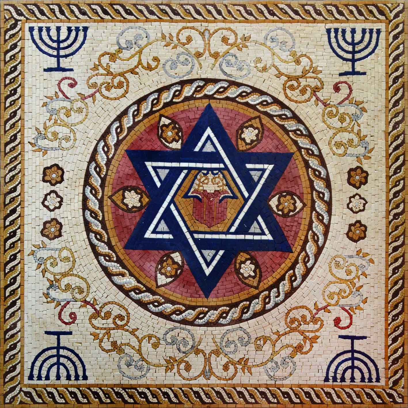 Mosaic Artwork Jewish Symbols Etsy