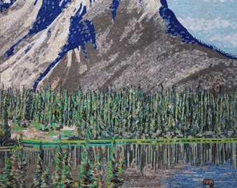 Abstract Mosaic Scene - the Forest Mountain - Etsy