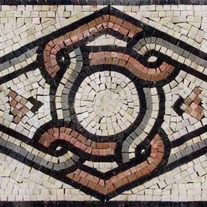 Marble Mosaic Floor Tile: Capo di Ponte Geometric Design