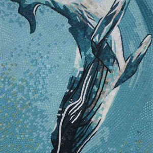 Glass Mosaic Tile Art - Giant Whale