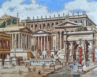 Mosaic Mural-Roman Ancient Forum
