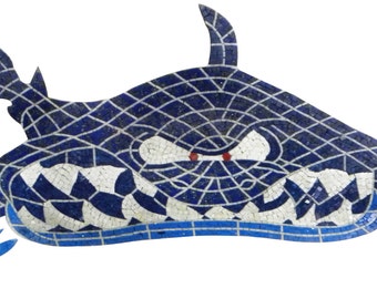 Shark Mosaic - Marble Mosaic Art