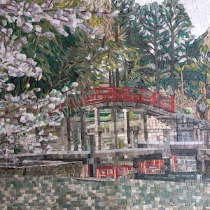 The Red Bridge - Mosaic Scenery