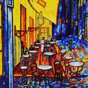 Mosaic Reproduction - &quot;Le Cafe&quot; By Van Gogh