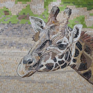 Mosaic Artwork - Giraffe in The Desert