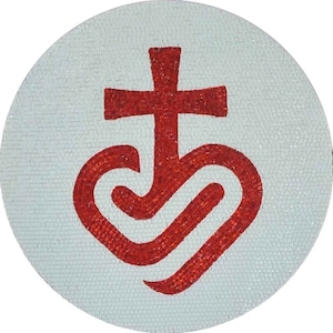 Religious Art Mosaic - The Hearted Cross