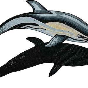 Mosaic Dolphin Art: Ocean-Themed Ceramic Wall Decor