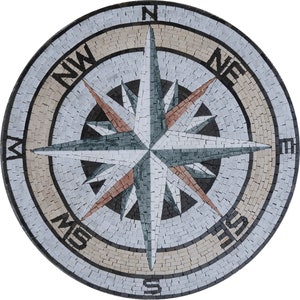 Nautical Compass Mosaic Marble