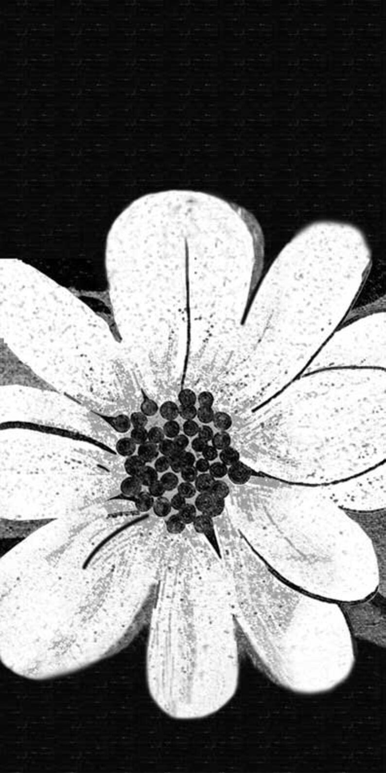 Black and White Flower Glass Mosaic Art Etsy