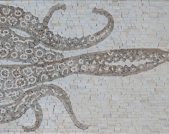 Octopus Tentacles Mosaic Wall Art - Handcrafted Marine Life Design - Unique Ocean-Inspired Home Decor