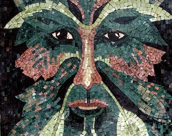 Decoración Mural Mosaico Hombre Verde