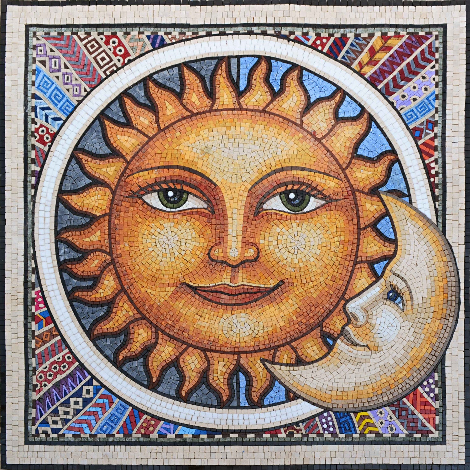 Mosaic Wall Art - Mexican Sun and Moon - Etsy