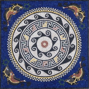 Geometric Mosaic Art - Ancient Fish