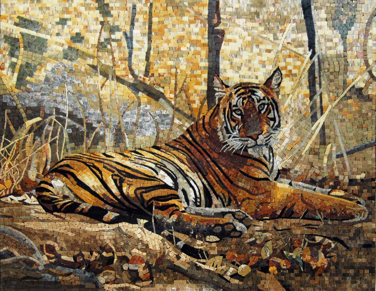 Mosaic Artwork - Charming Tiger - Etsy