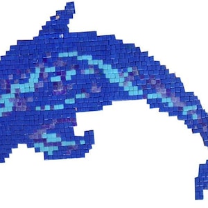 Dolphin Mosaic: Glass Tile Art for Pool or Living Room
