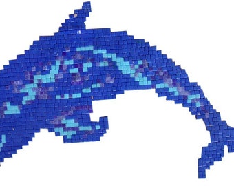 Delfin-Mosaik - Glasmosaik-Kunst für Pool-Dekoration Delphin-Wohnzimmer-Wandkunst