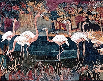 Mosaico de flamencos rosados
