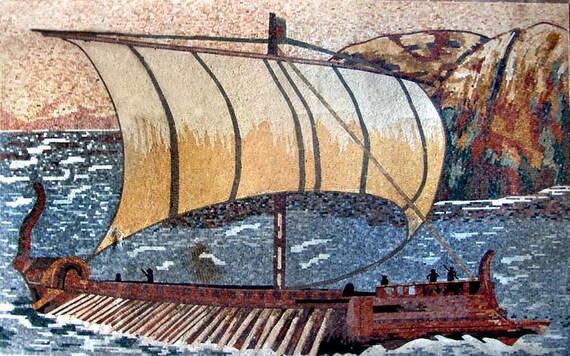 Phonizische Schiff Mosaik Etsy