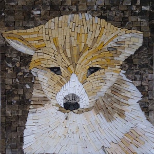 Sad Puppy Mosaic Art - Heartfelt Pet Portrait, Emotional Dog Lover&#39;s Wall Decor, Handcrafted Tile Art