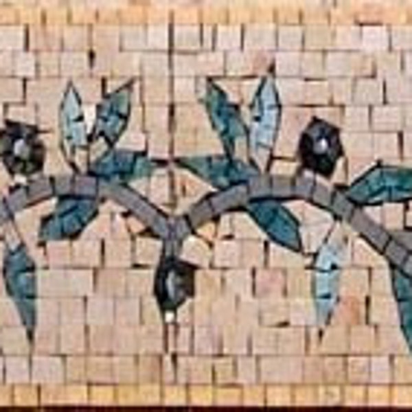 Border Mosaic Art For Living - Olive Twig Kitchen Decoration Mosaic Wall Art Strip Marble Handmade Mosaic