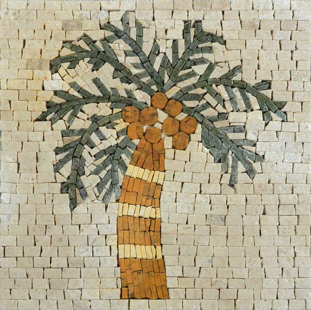 Palm Tree Mosaic Accent Design Etsy