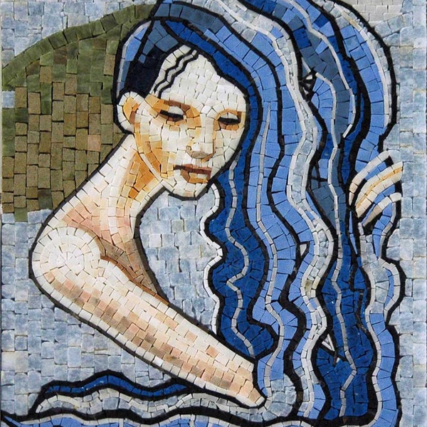 Aquarius Horoscope Mosaic Marble Tile