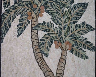 Palms Arch Shaped Mosaic Mural