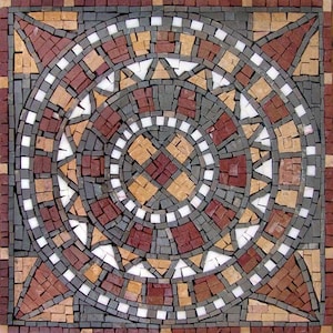 Stone Tile Mosaic - Sun Dial