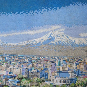 Mosaic Art Design - Snowy Mountains