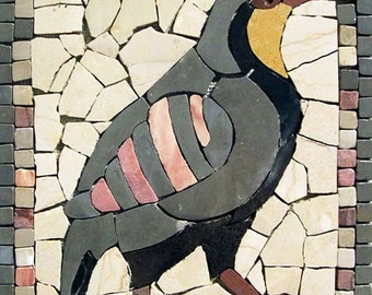 Mosaik Kunstwerk - Bunter Vogel