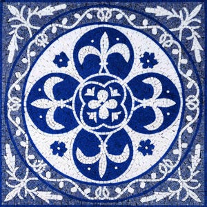 Zeitloser Geometrischer Mosaik Teppich - Dekorative Handgefertigte Fliesenkunst - Moderne Mosaikbodendekoration - Individuelles Geometrisches Mosaik Design