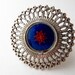 Broche hibou CARVEN vintage perle pierre verte doré eighties oiseau pin - France