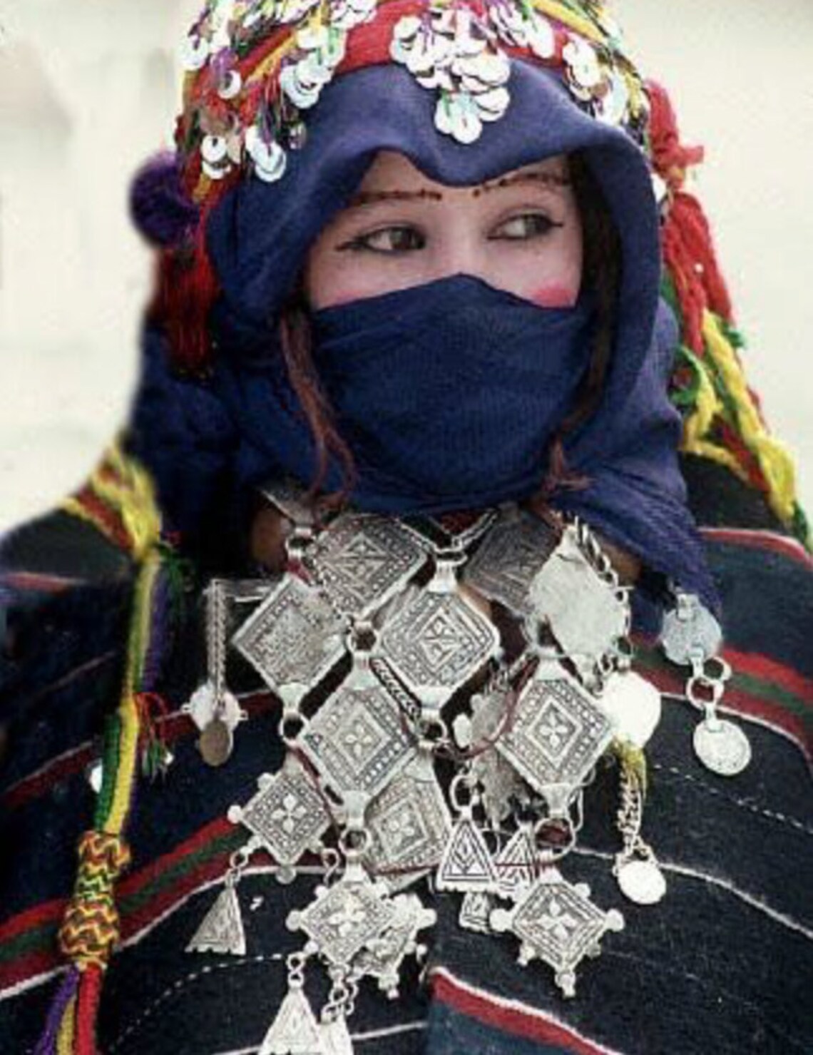 Boucles D'oreilles Clips En Argent Sterling Berbère Kabyle – Filigrane, émail, Années 1940-50