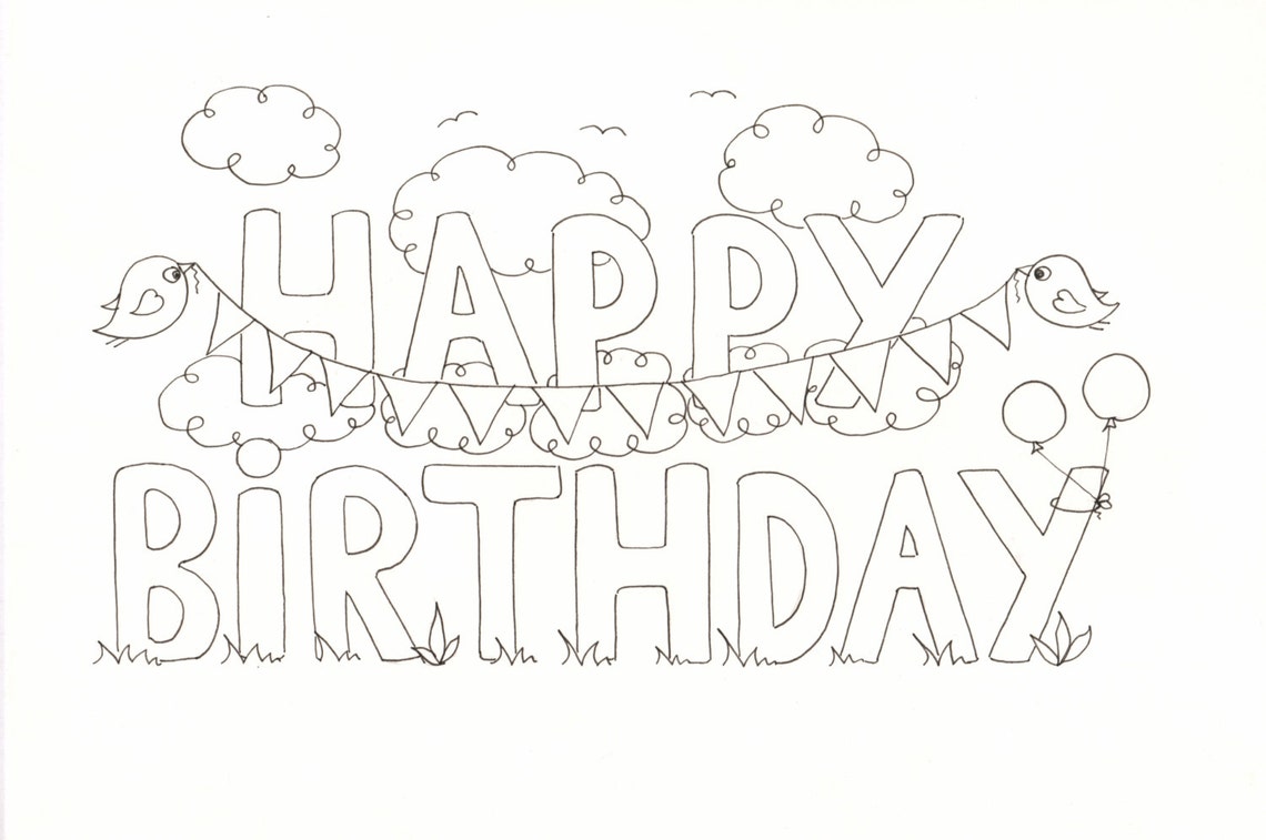 Downloadable Happy Birthday Card PDF Printable. - Etsy Australia