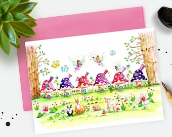 Printable Fairy Card, Downloadable PDF Card, Girls Card.