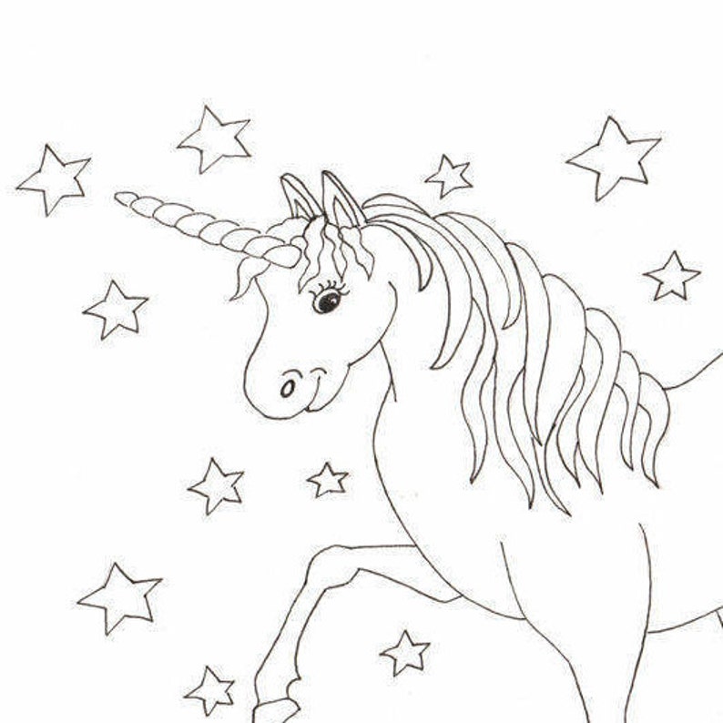 printable unicorn pdf coloring pages colouring etsy