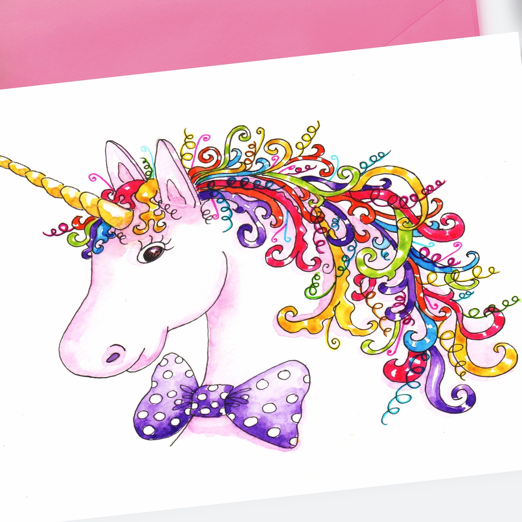 Printable Unicorn Card Download PDF | Etsy