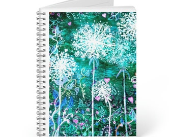 Cuaderno de tapa blanda encuadernado con alambre Dandelion Forest, A5