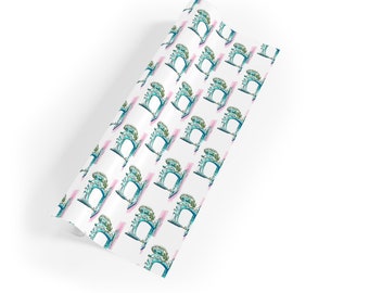 Vintage Sewing Machine Quality Gift Wrapping Paper Roll