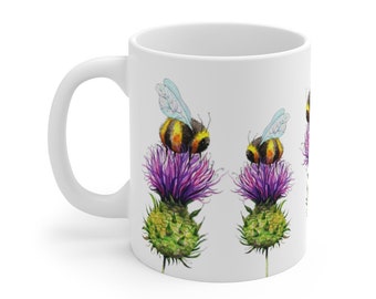 Bee Mug, Bee Art Mug, Nature Gifts