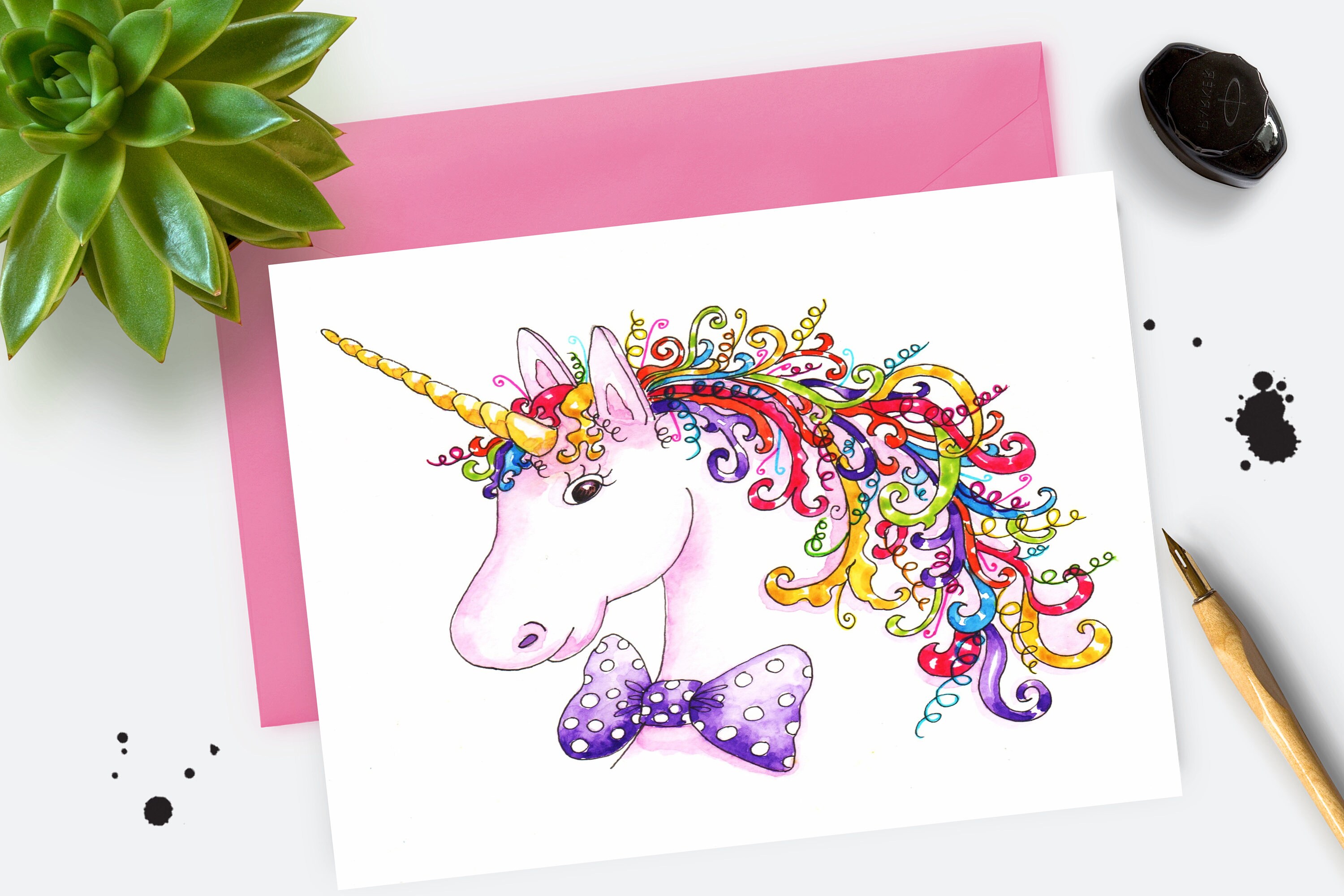 printable unicorn card download pdf etsy