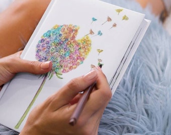 Dandelion Seed Head, Hard Backed Journal